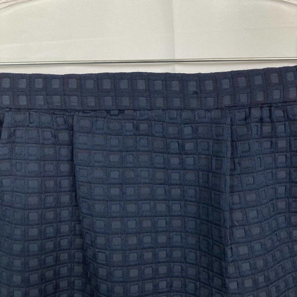 Katherine Barclay Skirt Womens Sz 4‎ Navy Blue Mini Pleated Gold Zipper Textured - Picture 3 of 8